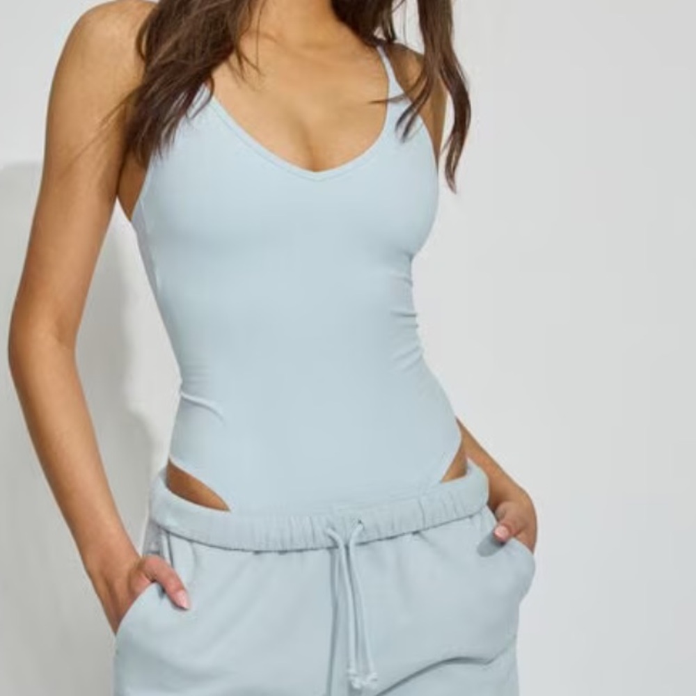 Garage Light Blue Scoop Neck Bodysuit